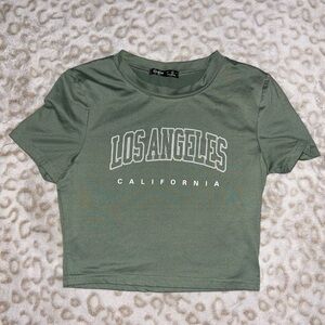 SHEIN Green Fitted Crop T-Shirt